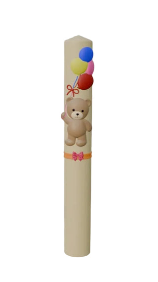 Matriță Lumânare Botez - Ursuleț cu baloane 40 cm H