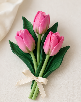 Lalea completă – Set 3 matrițe silicon | Floare, tulpină și frunză