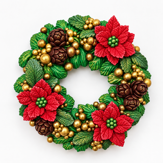 Set of 2 Silicone Molds – Christmas Floral Wreaths