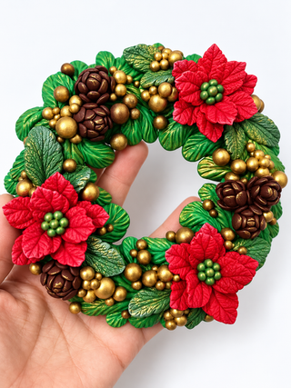 Set of 2 Silicone Molds – Christmas Floral Wreaths