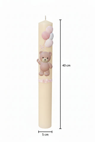 Matriță Lumânare Botez - Ursuleț cu baloane 40 cm H