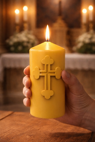 🆕 12 cm Silicone Candle Mold with Cross - Ideal for Easter Vigil
