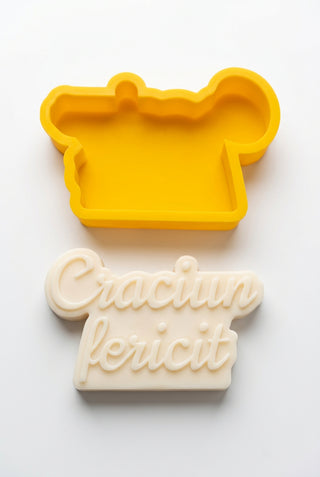 Matriță „Crăciun Fericit” – Decorațiuni Handmade de Sărbători
